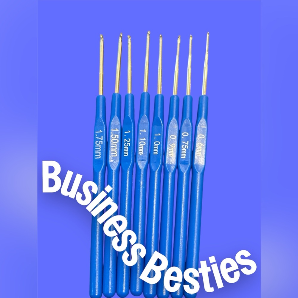 8pcs royal blue crochet hooks set